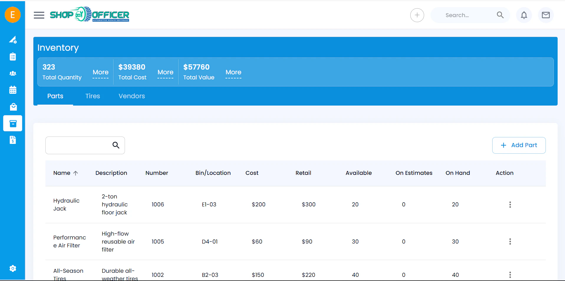 screenshot of Shop Officer